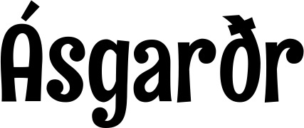Vorschau des Bootsnamens "Ásgarðr" als Schriftzug für "Bootsbeschriftung Neu 68"