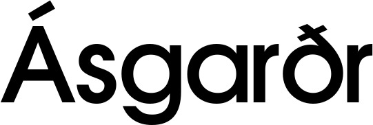 Vorschau des Bootsnamens "Ásgarðr" als Schriftzug für "Bootsbeschriftung Fett 19"