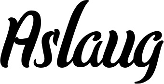 Vorschau des Bootsnamens "Aslaug" als Schriftzug für "Style Klassisch 62"