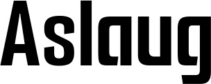 Vorschau des Bootsnamens "Aslaug" als Schriftzug für "Bootsbeschriftung Neu 69"