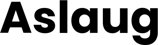 Vorschau des Bootsnamens "Aslaug" als Schriftzug für "Bootsbeschriftung Fett 32"
