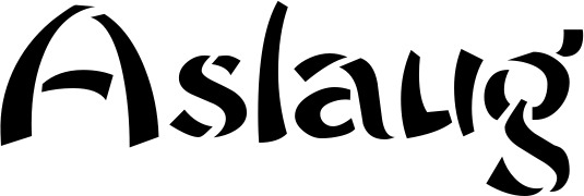 Vorschau des Bootsnamens "Aslaug" als Schriftzug für "Bootsbeschriftung Neu 03"