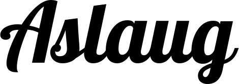 Vorschau des Bootsnamens "Aslaug" als Schriftzug für "Bootsbeschriftung Neu 60"