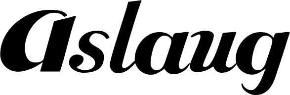 Vorschau des Bootsnamens "Aslaug" als Schriftzug für "Bootsbeschriftung Klassisch 26"