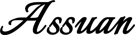 Bootsname 'Assuan' angezeigt als 'Bootsbeschriftung Klassisch 58'