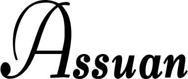 Vorschau des Bootsnamens "Assuan" als Schriftzug für "Bootsbeschriftung Klassisch 76"