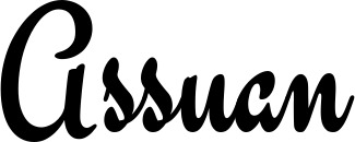 Vorschau des Bootsnamens "Assuan" als Schriftzug für "Bootsbeschriftung Klassisch 63"