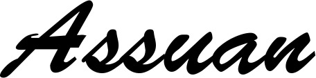 Vorschau des Bootsnamens "Assuan" als Schriftzug für "Style Klassisch 03"