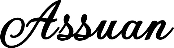 Vorschau des Bootsnamens "Assuan" als Schriftzug für "Bootsbeschriftung Klassisch 69"