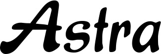 Vorschau des Bootsnamens "Astra" als Schriftzug für "Bootsbeschriftung Klassisch 15"
