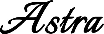 Vorschau des Bootsnamens "Astra" als Schriftzug für "Bootsbeschriftung Klassisch 58"