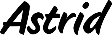Vorschau des Bootsnamens "Astrid" als Schriftzug für "Bootsbeschriftung Klassisch 19"