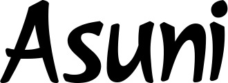 Vorschau des Bootsnamens "Asuni" als Schriftzug für "Bootsbeschriftung Klassisch 72"