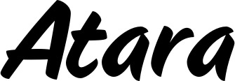Vorschau des Bootsnamens "Atara" als Schriftzug für "Bootsbeschriftung Klassisch 19"