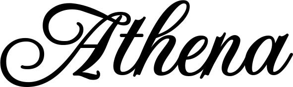 Vorschau des Bootsnamens "Athena" als Schriftzug für "Bootsbeschriftung Klassisch 70"