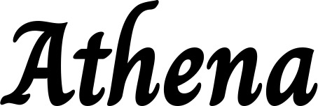 Vorschau des Bootsnamens "Athena" als Schriftzug für "Bootsbeschriftung Klassisch 51"