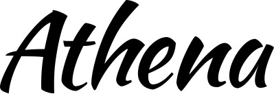 Vorschau des Bootsnamens "Athena" als Schriftzug für "Bootsbeschriftung Klassisch 73"