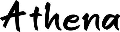 Vorschau des Bootsnamens "Athena" als Schriftzug für "Bootsbeschriftung Klassisch 95"