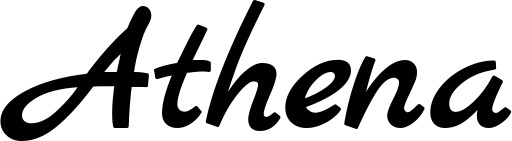 Vorschau des Bootsnamens "Athena" als Schriftzug für "Bootsbeschriftung Klassisch 77"