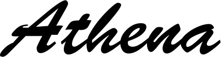 Vorschau des Bootsnamens "Athena" als Schriftzug für "Bootsbeschriftung Klassisch 03"