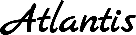 Vorschau des Bootsnamens "Atlantis" als Schriftzug für "Bootsbeschriftung Klassisch 45"