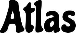 Vorschau des Bootsnamens "Atlas" als Schriftzug für "Bootsbeschriftung Klassisch 53"