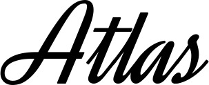 Vorschau des Bootsnamens "Atlas" als Schriftzug für "Bootsbeschriftung Klassisch 44"