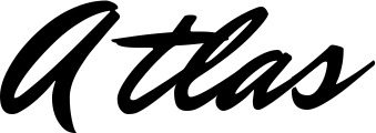 Vorschau des Bootsnamens "Atlas" als Schriftzug für "Bootsbeschriftung Klassisch 82"
