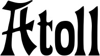 Vorschau des Bootsnamens "Atoll" als Schriftzug für "Bootsbeschriftung Neu 44"