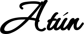Vorschau des Bootsnamens "Atún" als Schriftzug für "Bootsbeschriftung Klassisch 111"