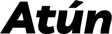 Vorschau des Bootsnamens "Atún" als Schriftzug für "Bootsbeschriftung Kursiv 06"