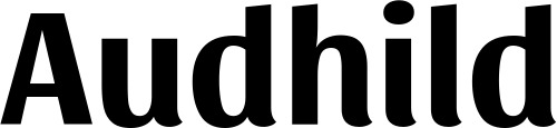 Vorschau des Bootsnamens "Audhild" als Schriftzug für "Bootsbeschriftung Fett 36"