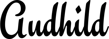 Vorschau des Bootsnamens "Audhild" als Schriftzug für "Bootsbeschriftung Klassisch 63"