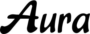 Vorschau des Bootsnamens "Aura" als Schriftzug für "Bootsbeschriftung Klassisch 15"