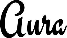 Vorschau des Bootsnamens "Aura" als Schriftzug für "Bootsbeschriftung Klassisch 63"