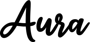 Vorschau des Bootsnamens "Aura" als Schriftzug für "Bootsbeschriftung Klassisch 74"