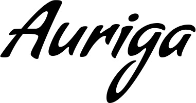 Vorschau des Bootsnamens "Auriga" als Schriftzug für "Bootsbeschriftung Klassisch 57"