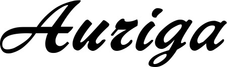 Vorschau des Bootsnamens "Auriga" als Schriftzug für "Style Klassisch 12"