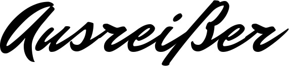 Vorschau des Bootsnamens "Ausreißer" als Schriftzug für "Bootsbeschriftung Klassisch 82"