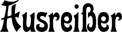 Vorschau des Bootsnamens "Ausreißer" als Schriftzug für "Bootsbeschriftung Neu 44"