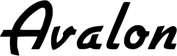 Vorschau des Bootsnamens "Avalon" als Schriftzug für "Bootsbeschriftung Klassisch 66"