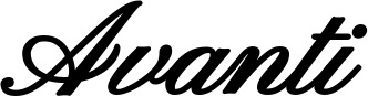 Vorschau des Bootsnamens "Avanti" als Schriftzug für "Bootsbeschriftung Klassisch 107"