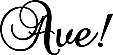 Vorschau des Bootsnamens "Ave!" als Schriftzug für "Bootsbeschriftung Klassisch 02-A"