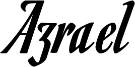 Vorschau des Bootsnamens "Azrael" als Schriftzug für "Bootsbeschriftung Klassisch 93"