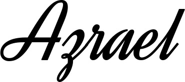 Vorschau des Bootsnamens "Azrael" als Schriftzug für "Bootsbeschriftung Klassisch 44"