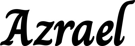 Vorschau des Bootsnamens "Azrael" als Schriftzug für "Bootsbeschriftung Klassisch 51"