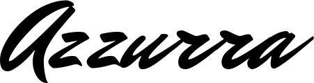 Vorschau des Bootsnamens "Azzurra" als Schriftzug für "Bootsbeschriftung Klassisch 82"