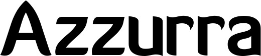 Vorschau des Bootsnamens "Azzurra" als Schriftzug für "Bootsbeschriftung Normal 06"