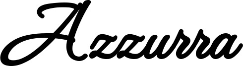 Vorschau des Bootsnamens "Azzurra" als Schriftzug für "Bootsbeschriftung Klassisch 111"