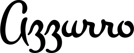 Vorschau des Bootsnamens "Azzurro" als Schriftzug für "Bootsbeschriftung Klassisch 81"